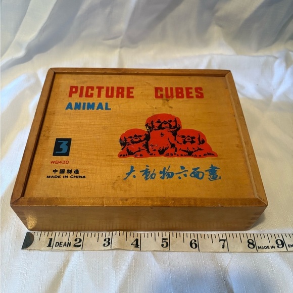Other - Vintage Animal Picture Cubes Wooden Set